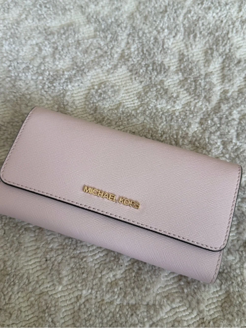 Michael Kors Jet Set Large Logo Trifold Wallet - Light Pink  BRAND NEW